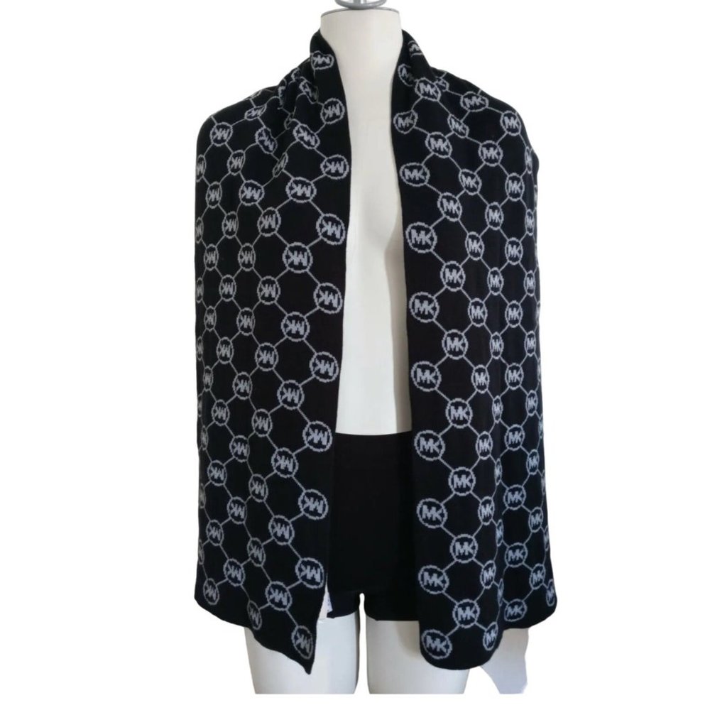 MICHAEL KORS-WOMENS SCARF BLACK/GREY